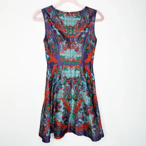 Anthropologie Pankaj & Nidhi Octave Floral Embroidered Applique Mini Dress 0